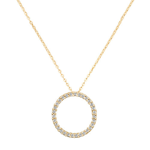 9ct Gold Cz Circle Necklet - NK329