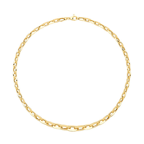 9Ct Gold Oval Linked Fancy Necklet - NK373