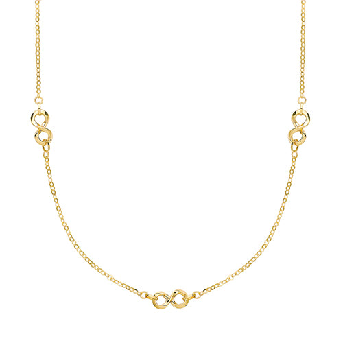 9Ct Gold Triple Infinity Necklet - NK403