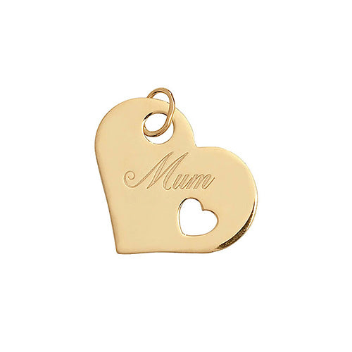 9ct Gold Heart 'Mum' Pendant - PN038