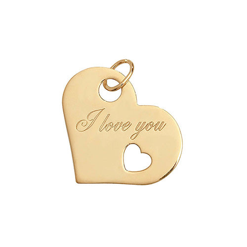 9ct Gold I Love You Heart Shape Pendant PN039