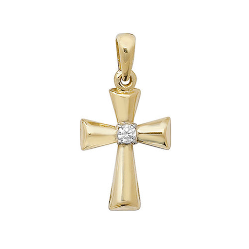 9ct Gold Cross Pendant with CZ Stones - PN082