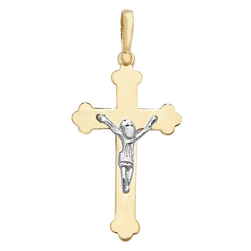 9ct Gold 2 Tone Crucifix Pendant PN1024