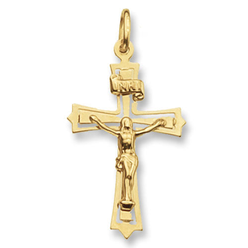 9ct Gold Byzantine Crucifix Pendant - PN112