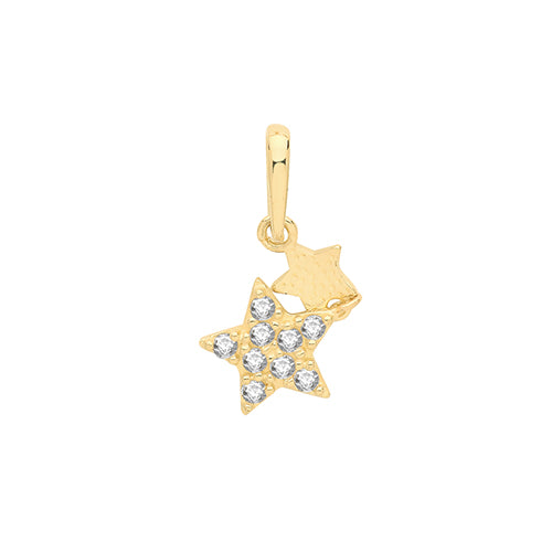 9ct Gold Cz Star Pendant PN1144