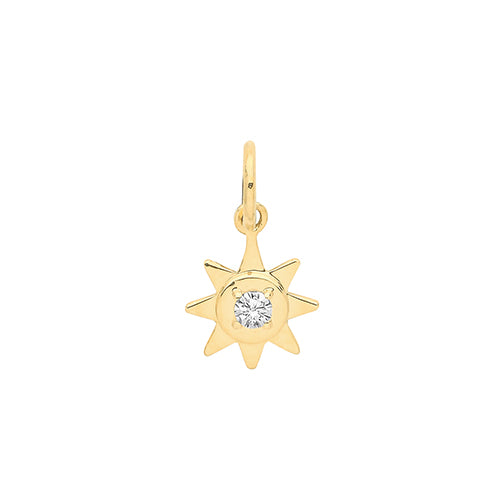 9ct Gold Cz Set Star Pendant - PN1172