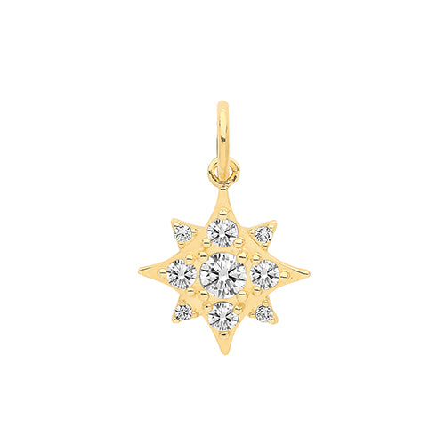 9ct Gold Cz Star Pendant - PN1175