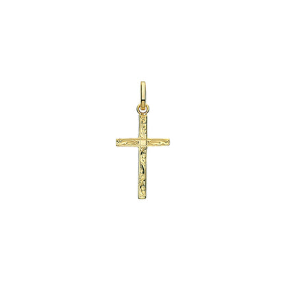 9ct Gold Engraved Cross Pendant - PN1210E