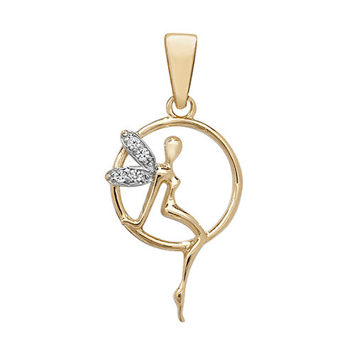9ct Gold Cz Tinkerbell Pendant - PN189