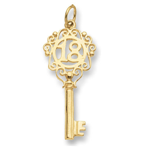 9ct Gold 18th Birthday Key Pendant - PN405