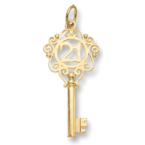 9ct Gold 21st Birthday Key Pendant - PN406