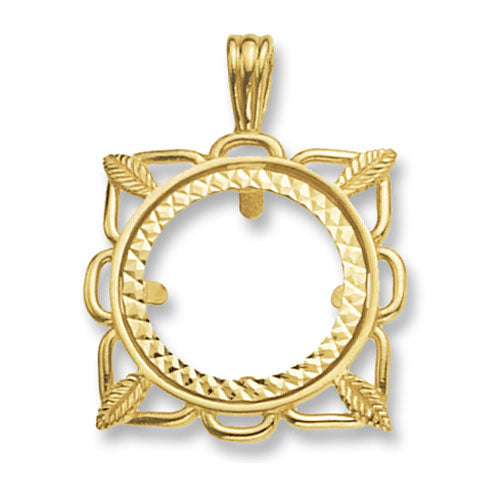 9ct Gold Half Coin Mount Pendant - PN510H