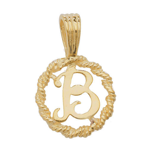 9ct Gold Initial Round Pendant - PN525