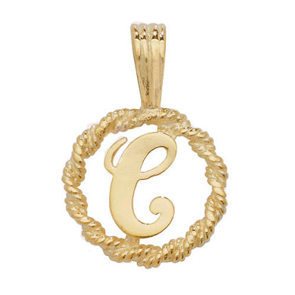 9ct Gold Initial Round Pendant - PN525