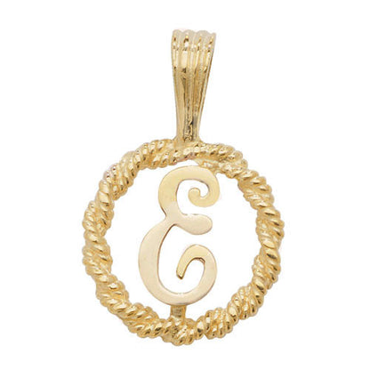 9ct Gold Initial Round Pendant - PN525