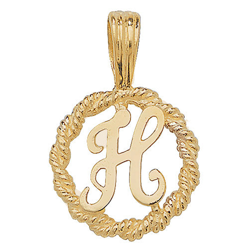 9ct Gold Initial Round Pendant - PN525