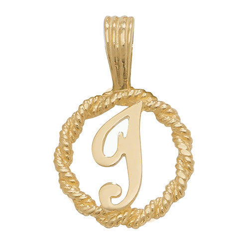 9ct Gold Initial Round Pendant - PN525