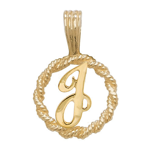 9ct Gold Initial Round Pendant - PN525