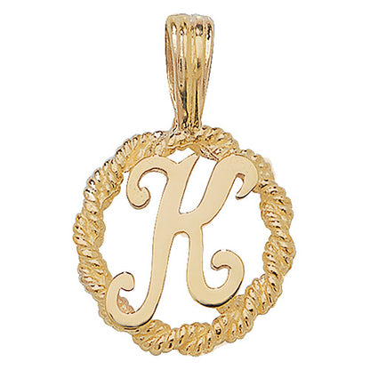 9ct Gold Initial Round Pendant - PN525