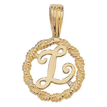 9ct Gold Initial Round Pendant - PN525