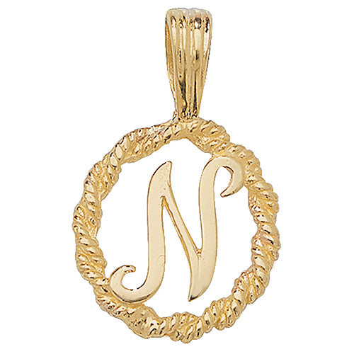 9ct Gold Initial Round Pendant - PN525