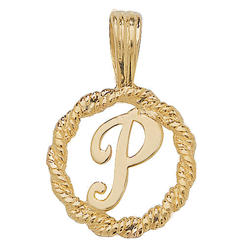 9ct Gold Initial Round Pendant - PN525