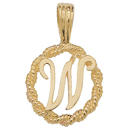 9ct Gold Initial Round Pendant - PN525