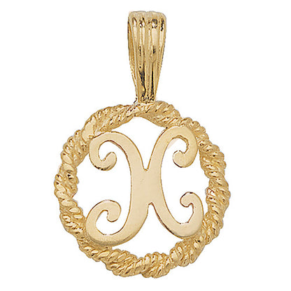 9ct Gold Initial Round Pendant - PN525