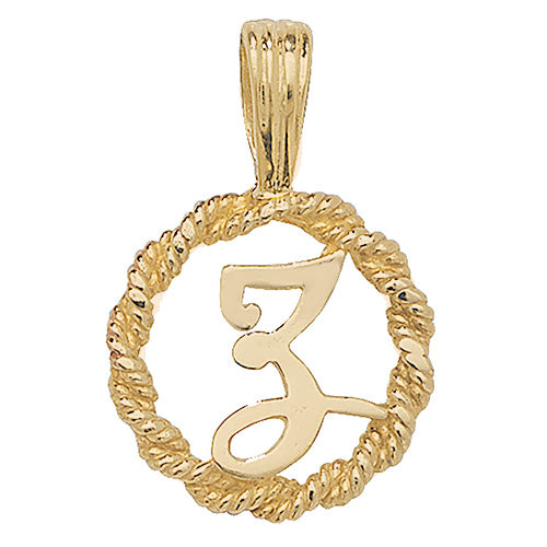 9ct Gold Initial Round Pendant - PN525