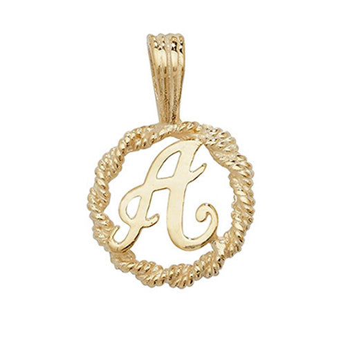 9ct Gold Initial Round Pendant - PN525