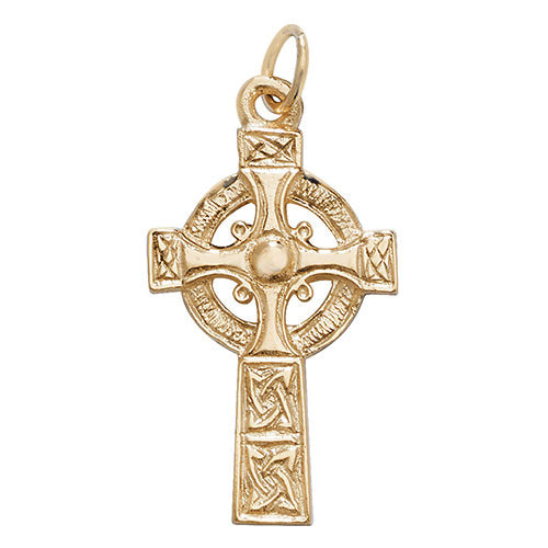 9ct Gold Celtic Patterned Cross Pendant PN544
