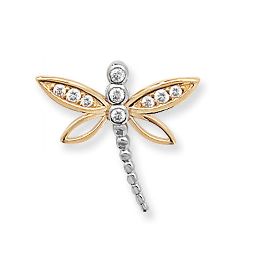 9ct Gold Cz Dragonfly Pendant - PN816