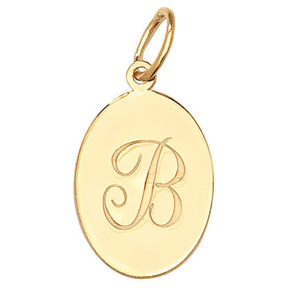 9ct Gold Initial Oval Pendant - PN922