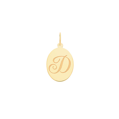 9ct Gold Initial Oval Pendant - PN922