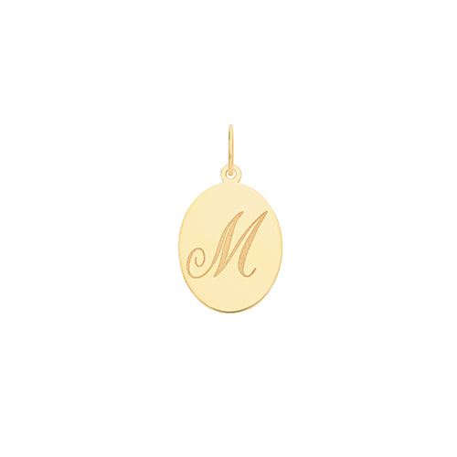 9ct Gold Initial Oval Pendant - PN922