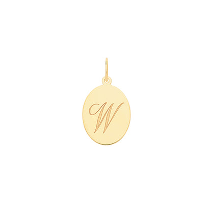 9ct Gold Initial Oval Pendant - PN922