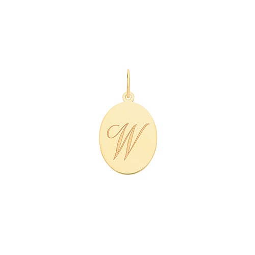 9ct Gold Initial Oval Pendant - PN922