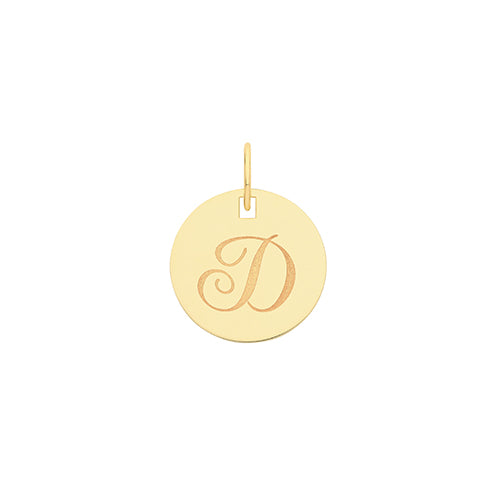 9ct Gold Initial Round Pendant - PN923