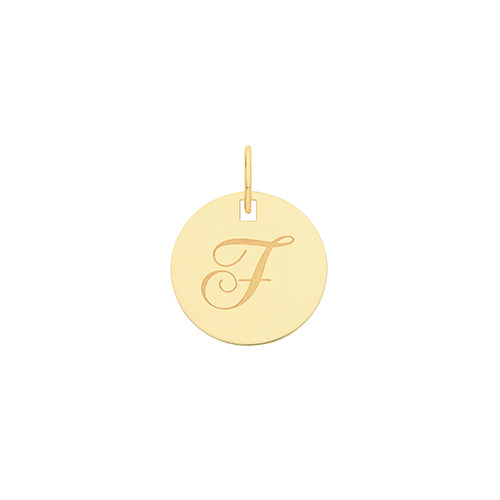 9ct Gold Initial Round Pendant - PN923