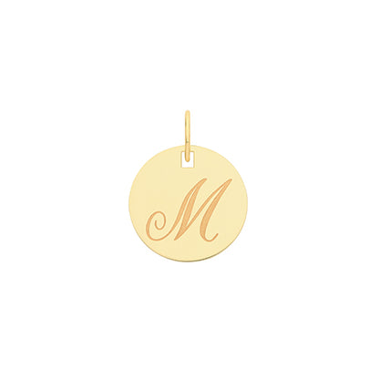 9ct Gold Initial Round Pendant - PN923