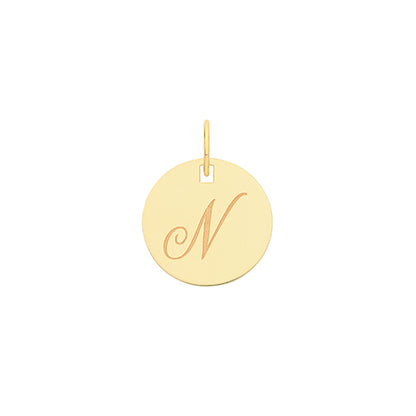 9ct Gold Initial Round Pendant - PN923