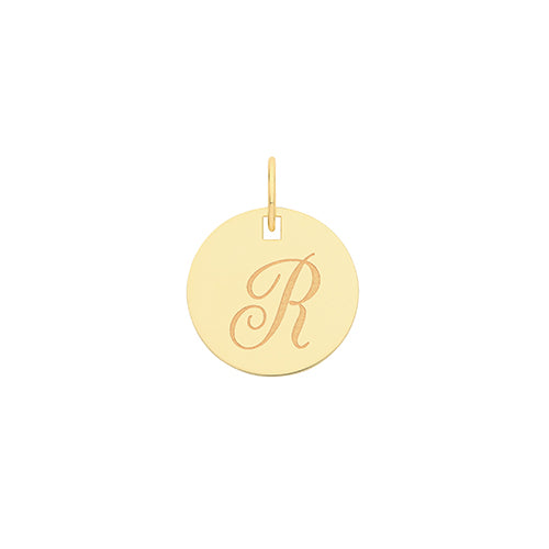 9ct Gold Initial Round Pendant - PN923