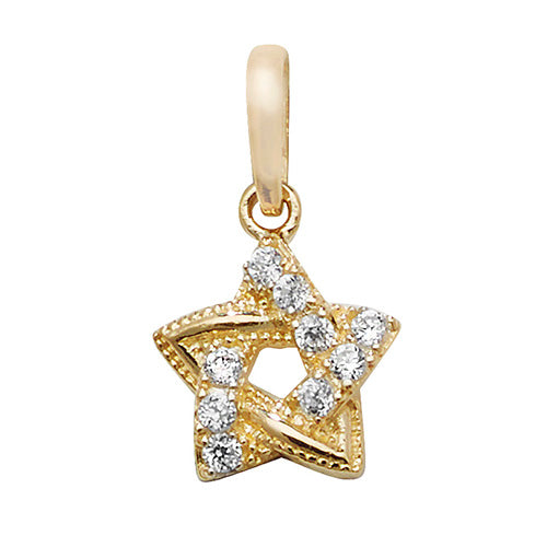 9ct Gold Cz Star of David Pendant - PN997