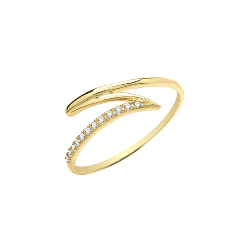 9ct Gold Cz Zigzag Ring - RN1614