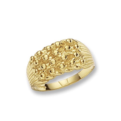 9Ct Gold Gents' 4 Row Keeper Ring - RN177