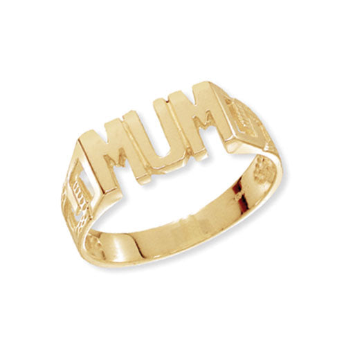 9Ct Gold Curb Design Mum Ring - RN200