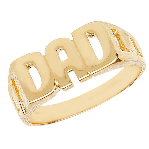 9Ct Gold Gents' Curb Design Dad Ring - RN204