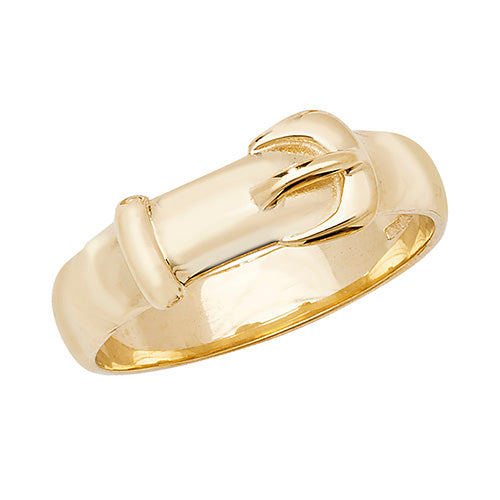 9Ct Gold Mens' Plain Buckle Ring - RN233