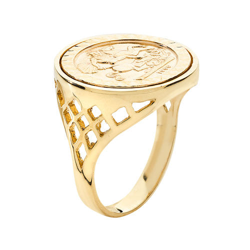 9Ct Gold 1/10 St.George Basket Design Ring - RN369KSG