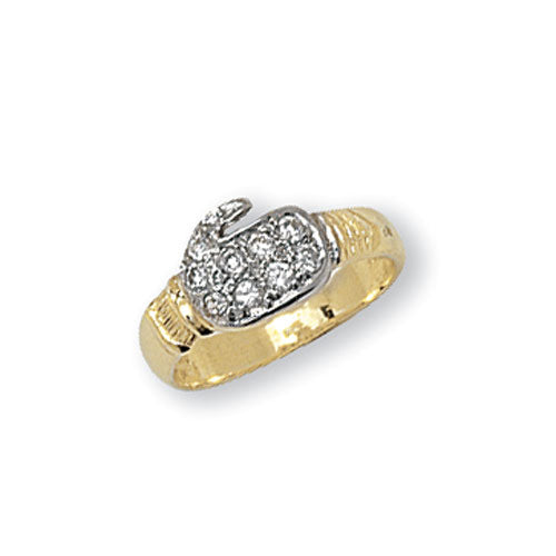 9ct Gold Babies' Cz Boxing Glove Ring - RN732